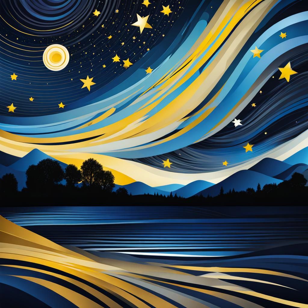Abstract Starry Night Art