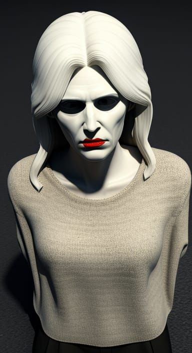 3D Rendering of Silence in Edvard Munch Style