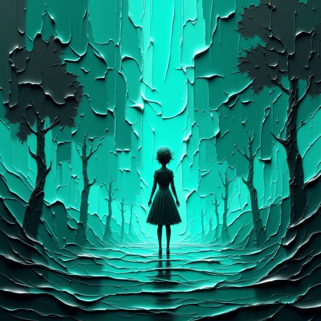 Turquoise Cyberpunk Arena with Techno Lighting