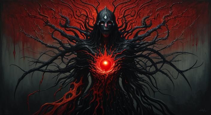 Surreal Horror: Chained Figure Breaks Free