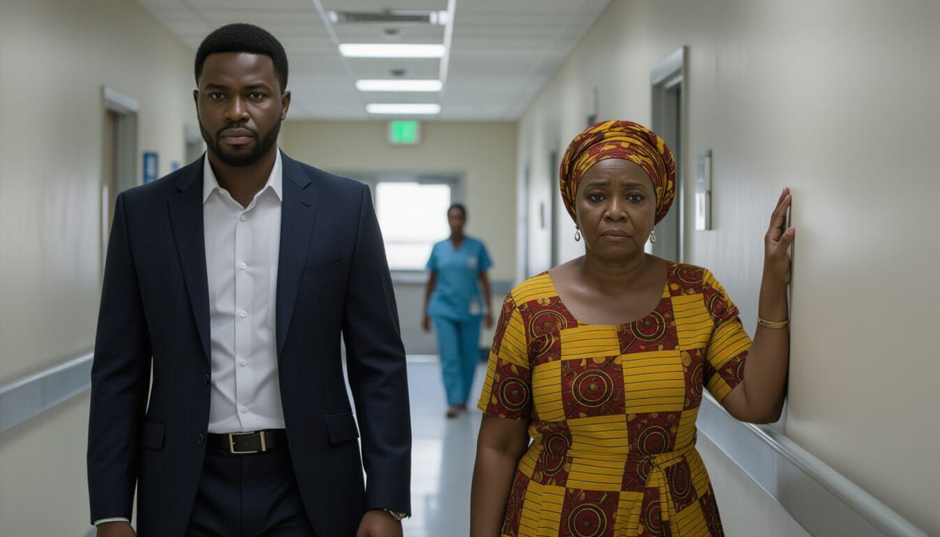 Man Walks Down Hospital Hallway, Woman Watches With Regret