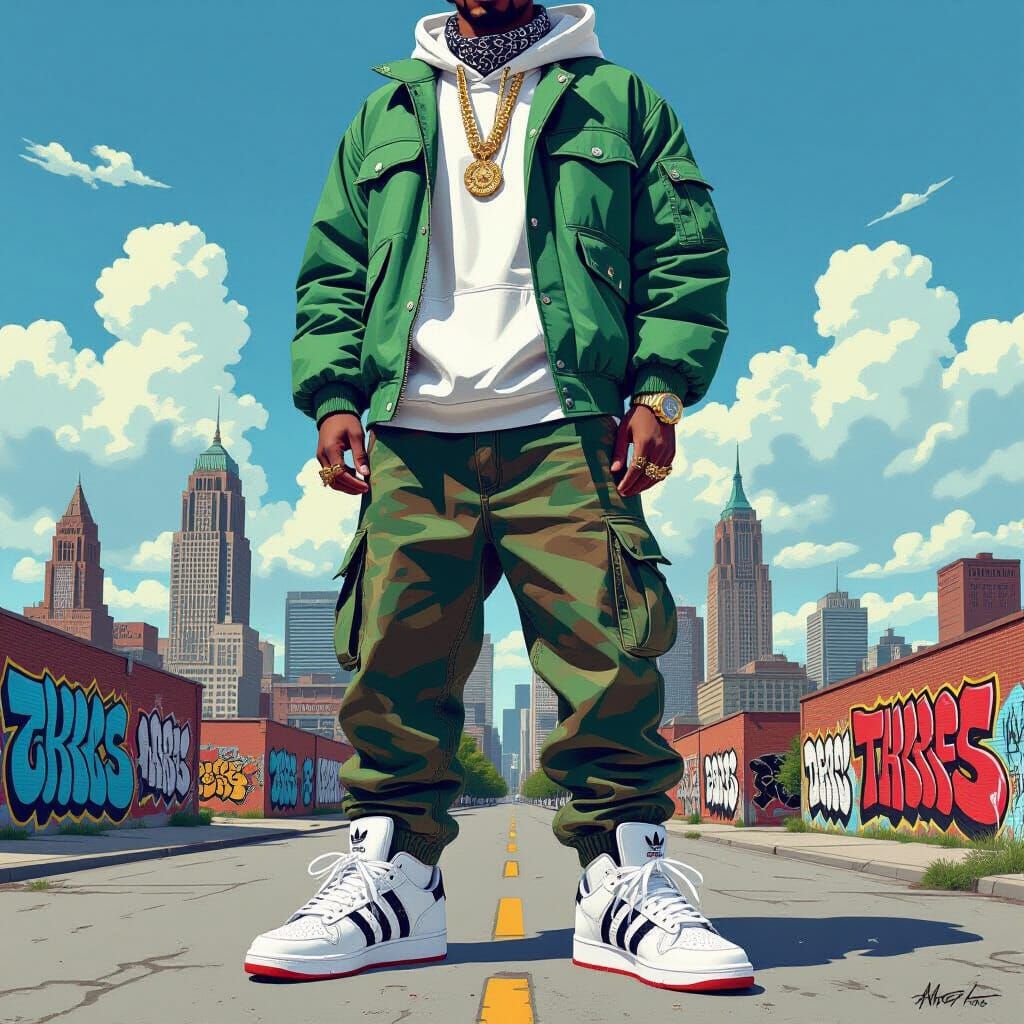 Rapper in Detroit: Urban Art Style