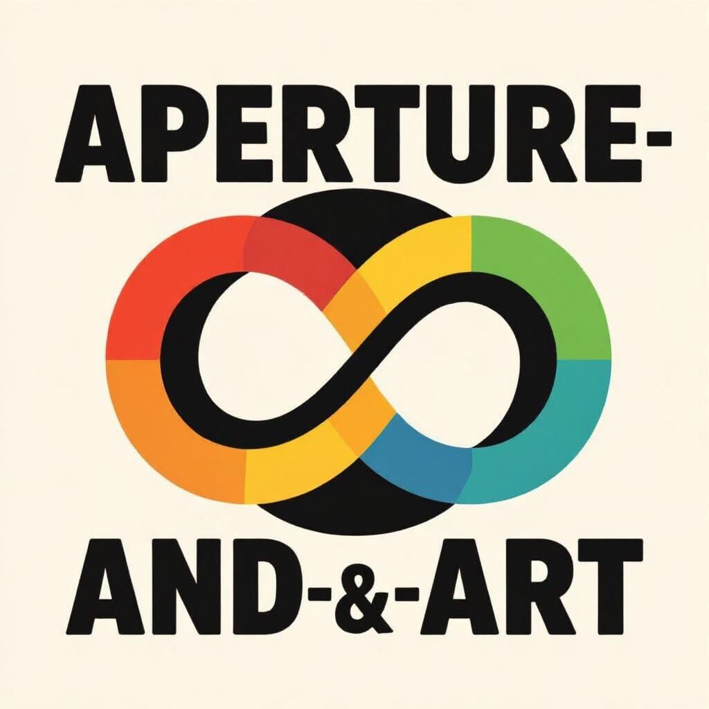 Vibrant Infinity Loop with Camera Aperture in Flat Vector St...