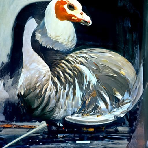 Majestic Goose in Oil Painting Style