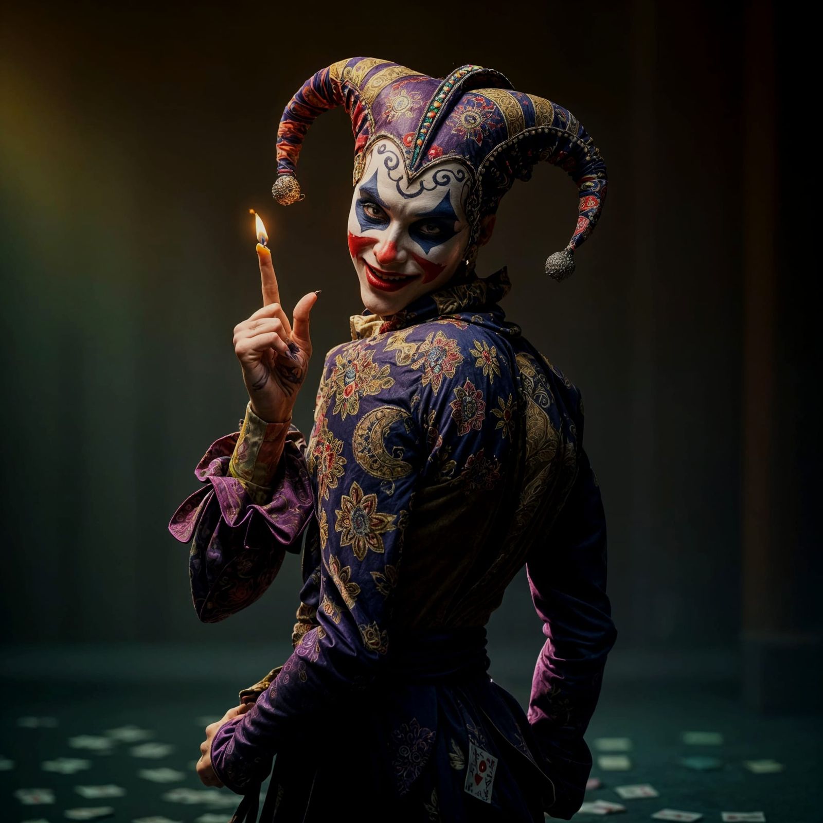 Breathtaking Jester Figure in Dark Fantasy Art