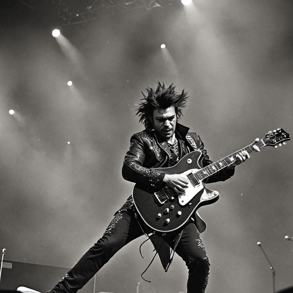 Rockstar's Electrifying Guitar Solo Performance