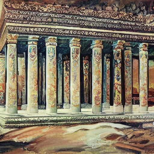 Abandoned Temple: Serebriakova and Warhol Inspired