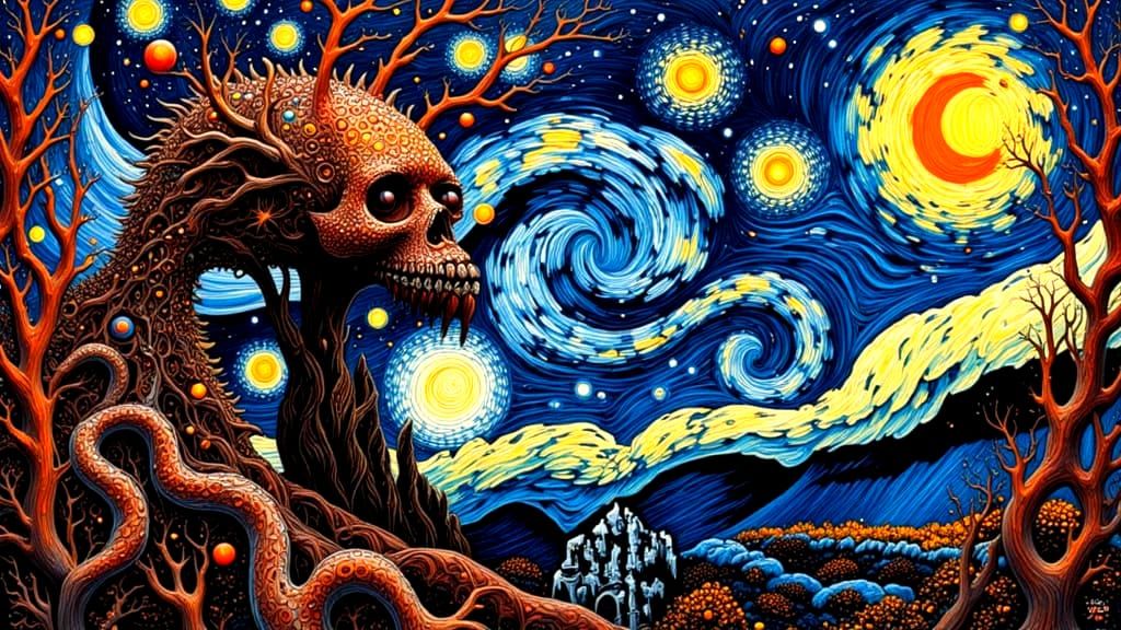 Cosmic Halloween Starry Night Reimagined