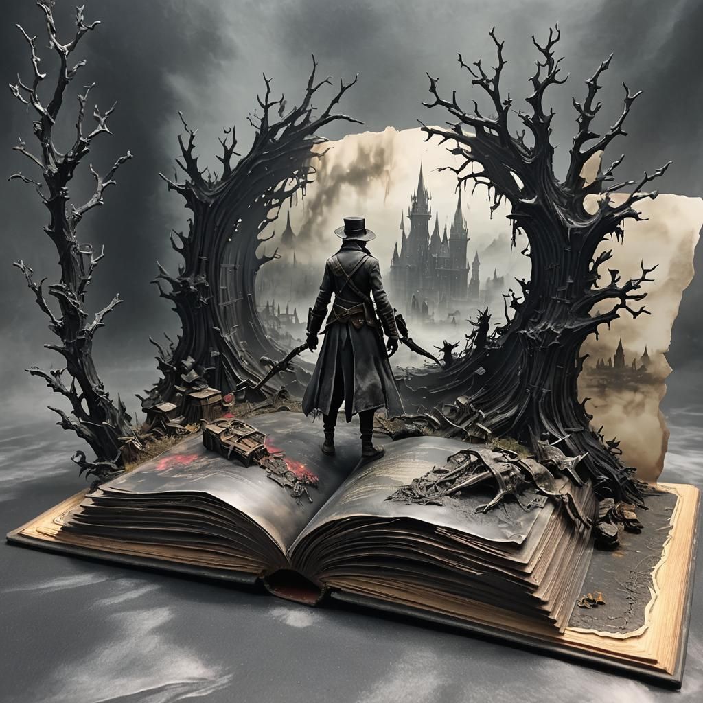 Bloodborne Pop-Up Book Illustration
