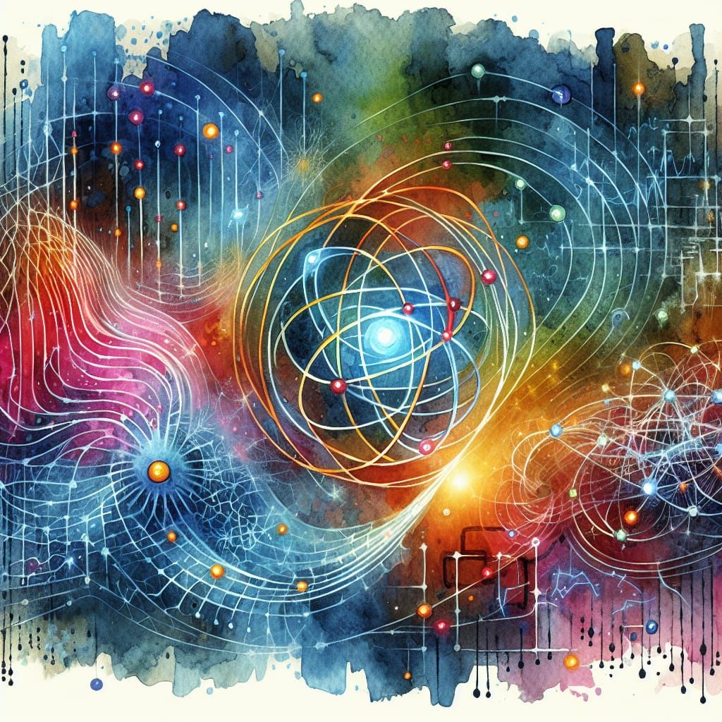 Watercolor wetbrush quantum physics Tesla electricity test