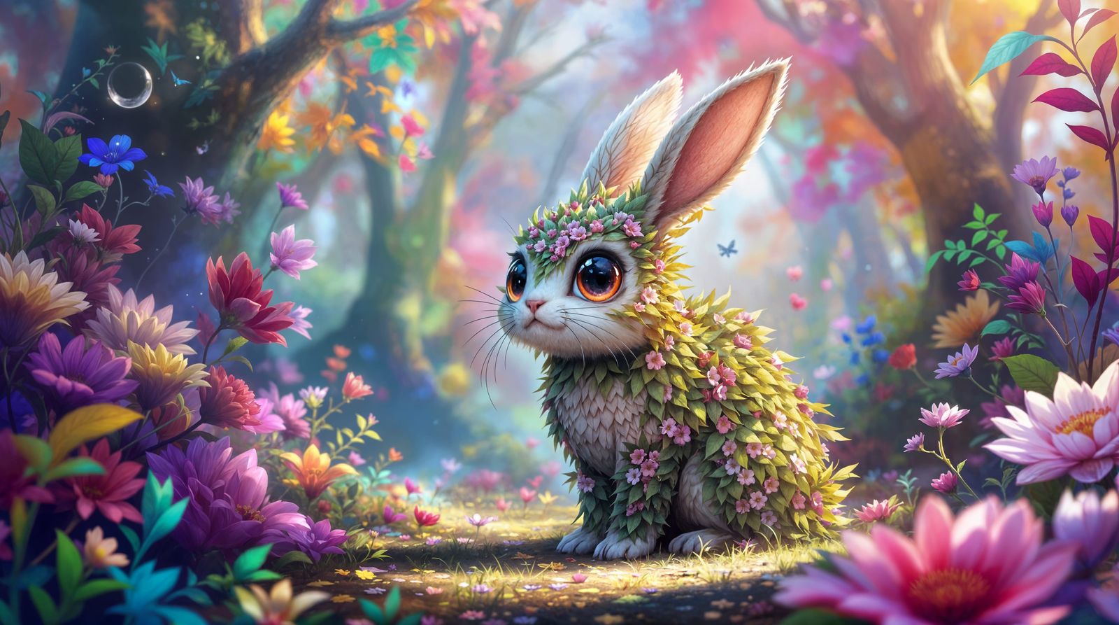 Whimsical Forest Sprite in Vibrant Digital Painting