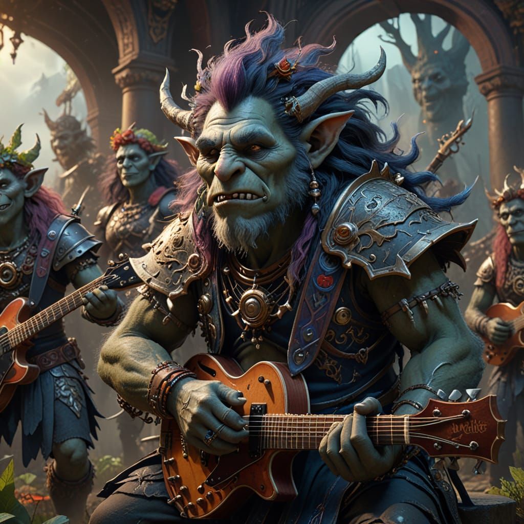 Trolls Rock a Metal Concert in Art Nouveau Style