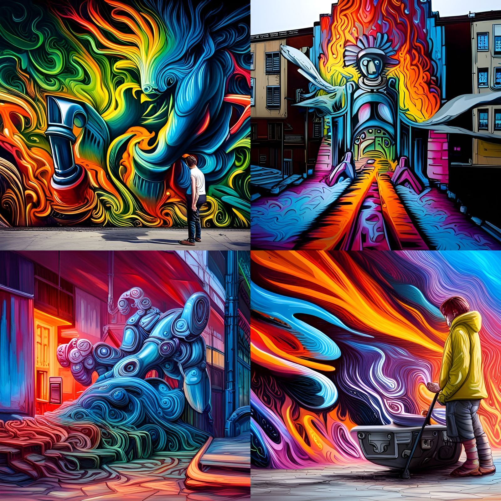 AI as Graffiti Art in Polychromatic Colors