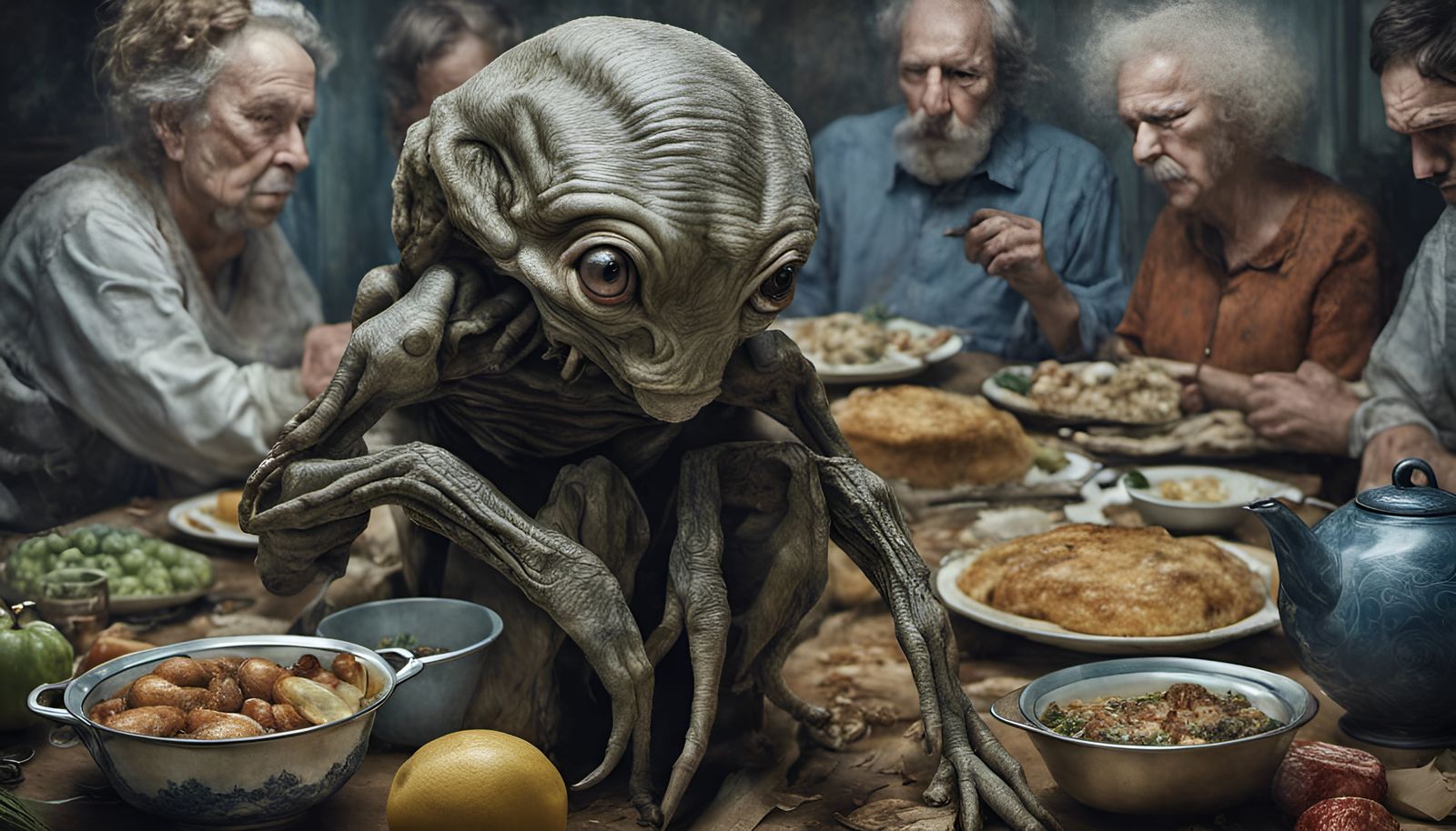 Emotional Potluck: Humans, Aliens, and Pets in Harmony