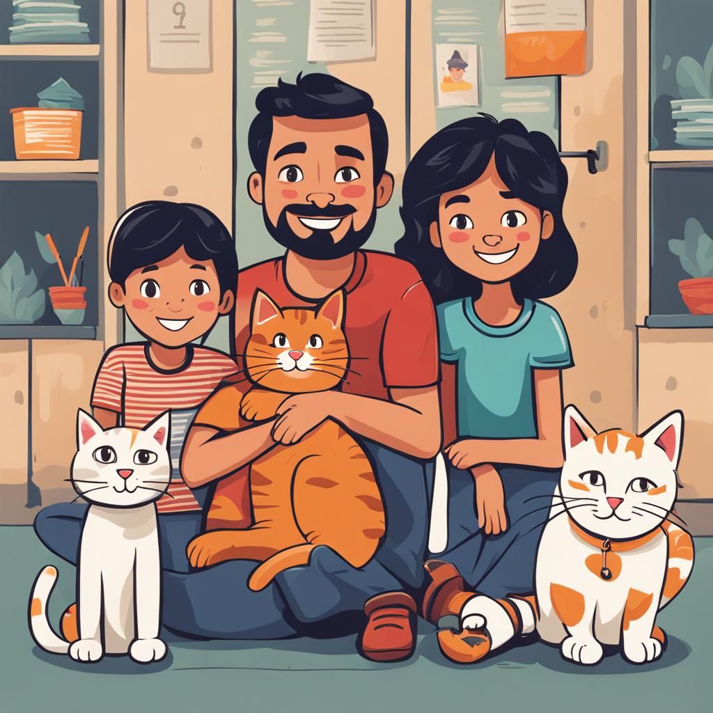 Family Adopts a Cat from Animal Shelter