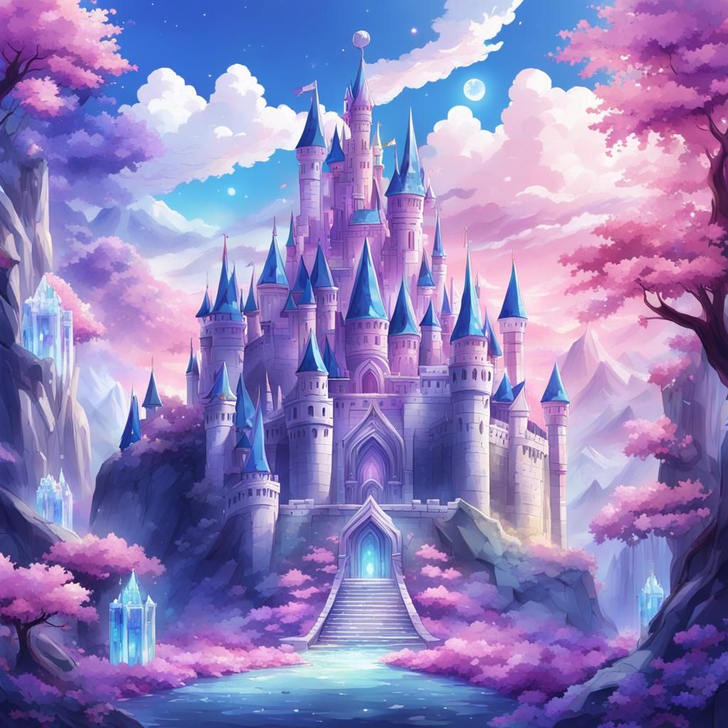 Crystal Castle in Anime Manga Style