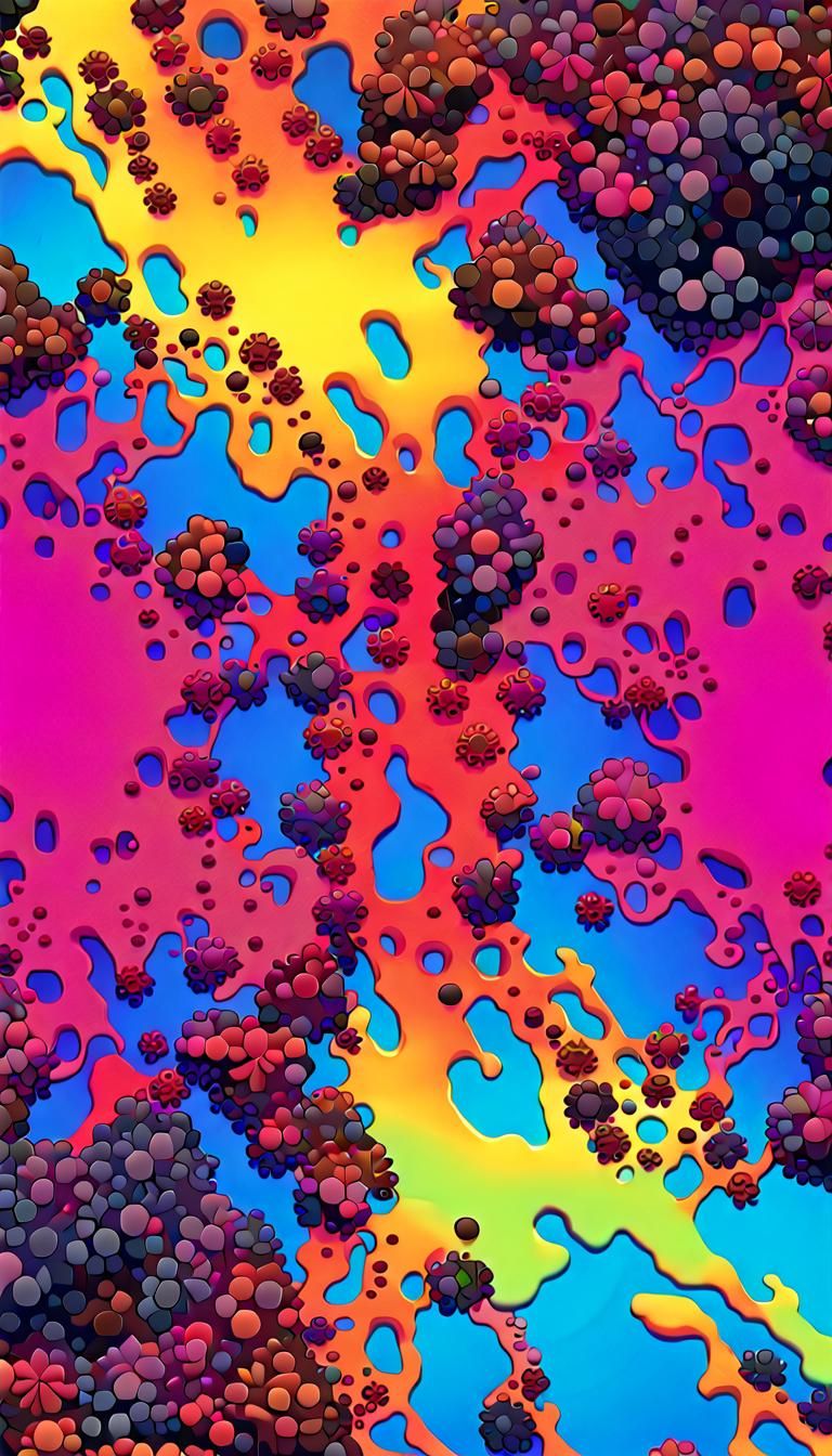 Neon Rorschach Blots: 3D Psychedelic Stress Relief Art