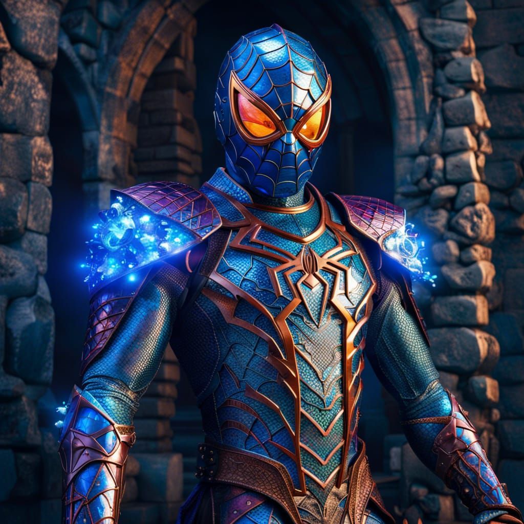 Spiderman in Iridescent Medieval Dragonscale Armor