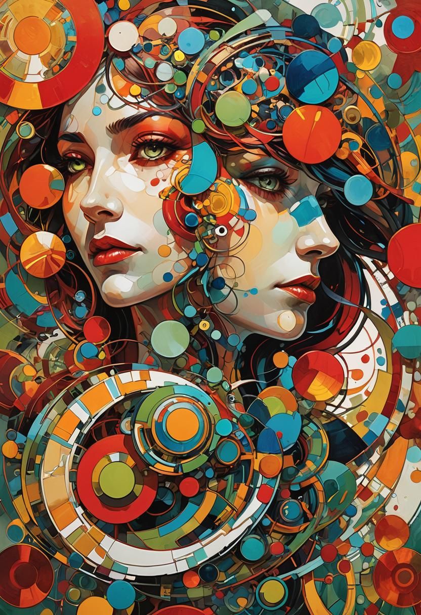 Abstract Shapes in Vibrant Concept Art Style