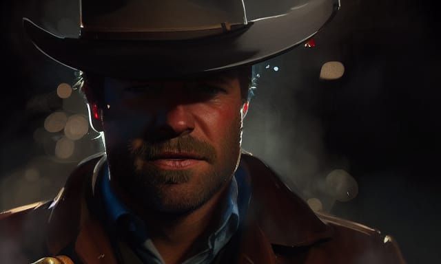 Arthur Morgan Portrait in Dark Room, Professional Photograph...
