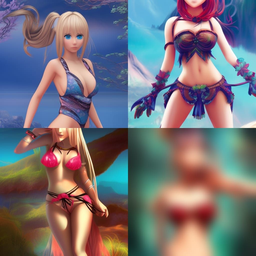 Anime Girl with Blonde Pigtails in Manga Style