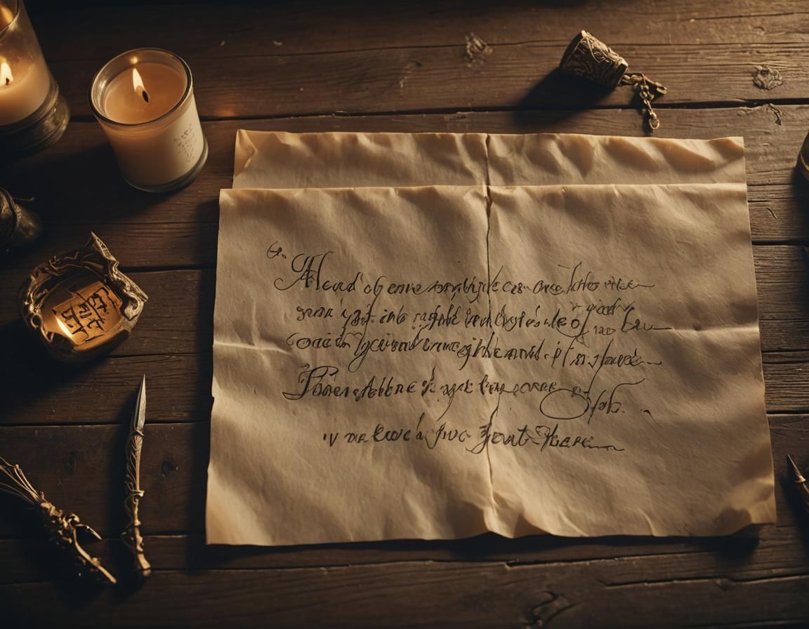 Medieval Love Letter in Golden Hour Light