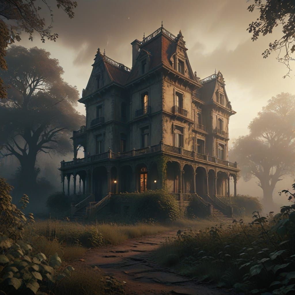 Abandoned mansio in sepia - lit by ghosts 😂 #2