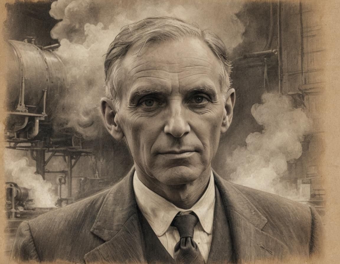 Industrial Portrait in Conte Crayon and Charcoal