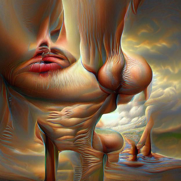Surreal Male Figure in Hyperrealistic 3D