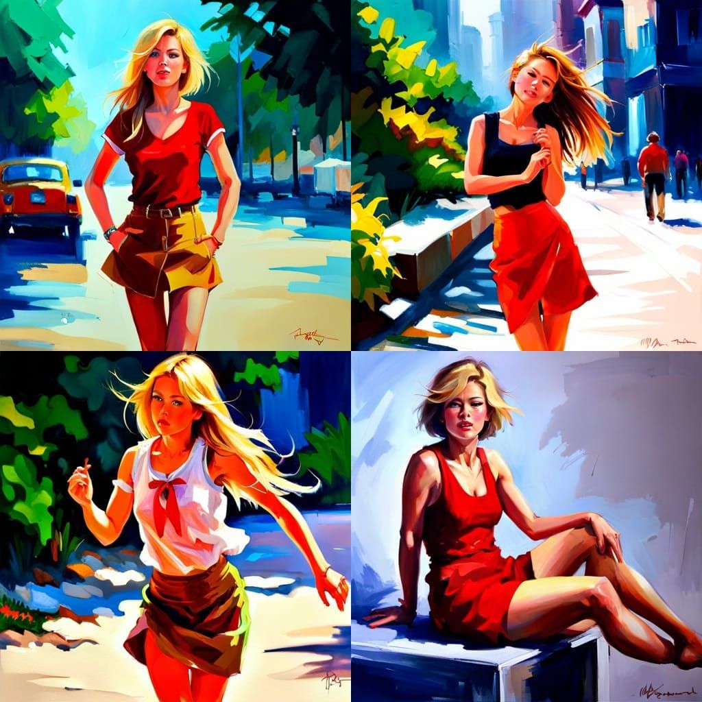 Blonde Girl Portrait in Digital Art Style