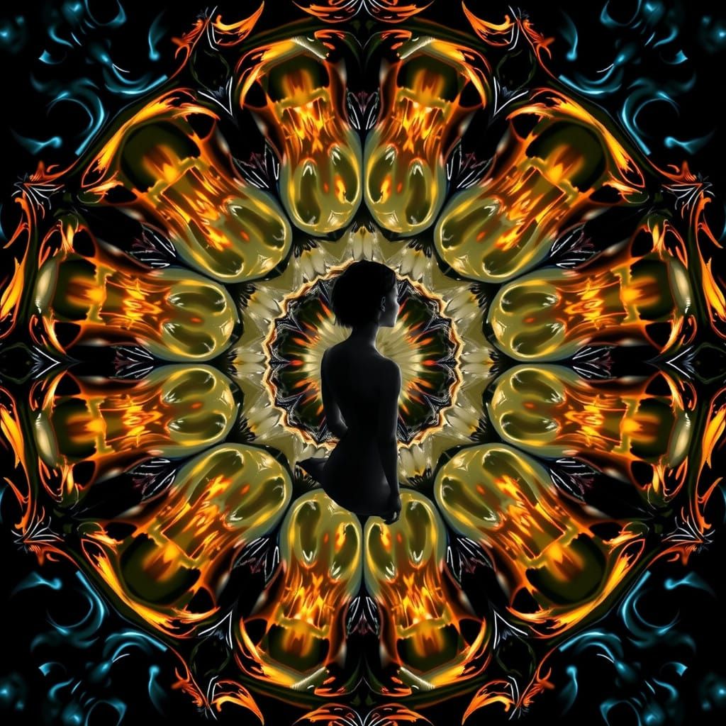 Surreal Shifting Mirror in Cosmic Flames