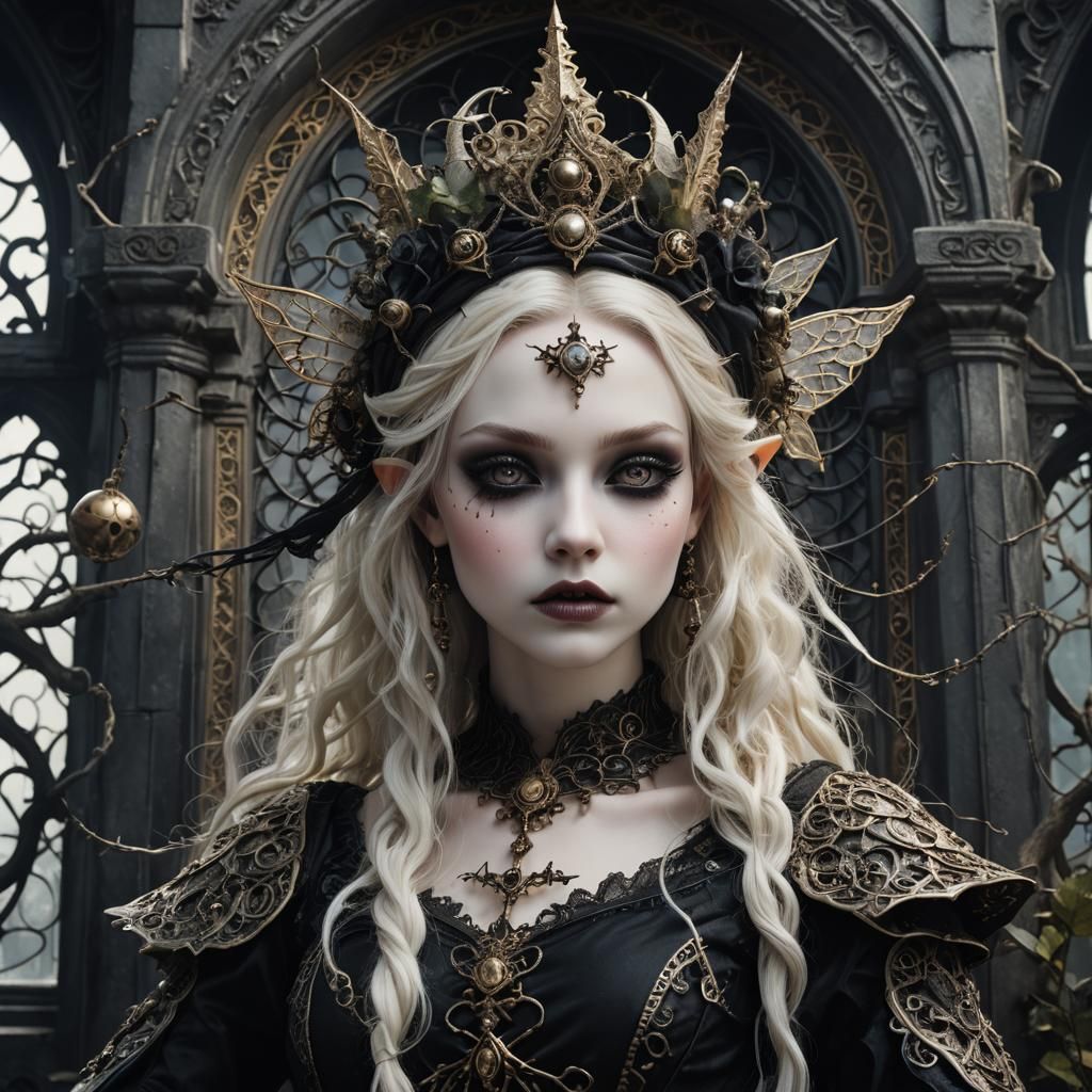 Gothic Fairy Portrait in Dark Fantasy Style