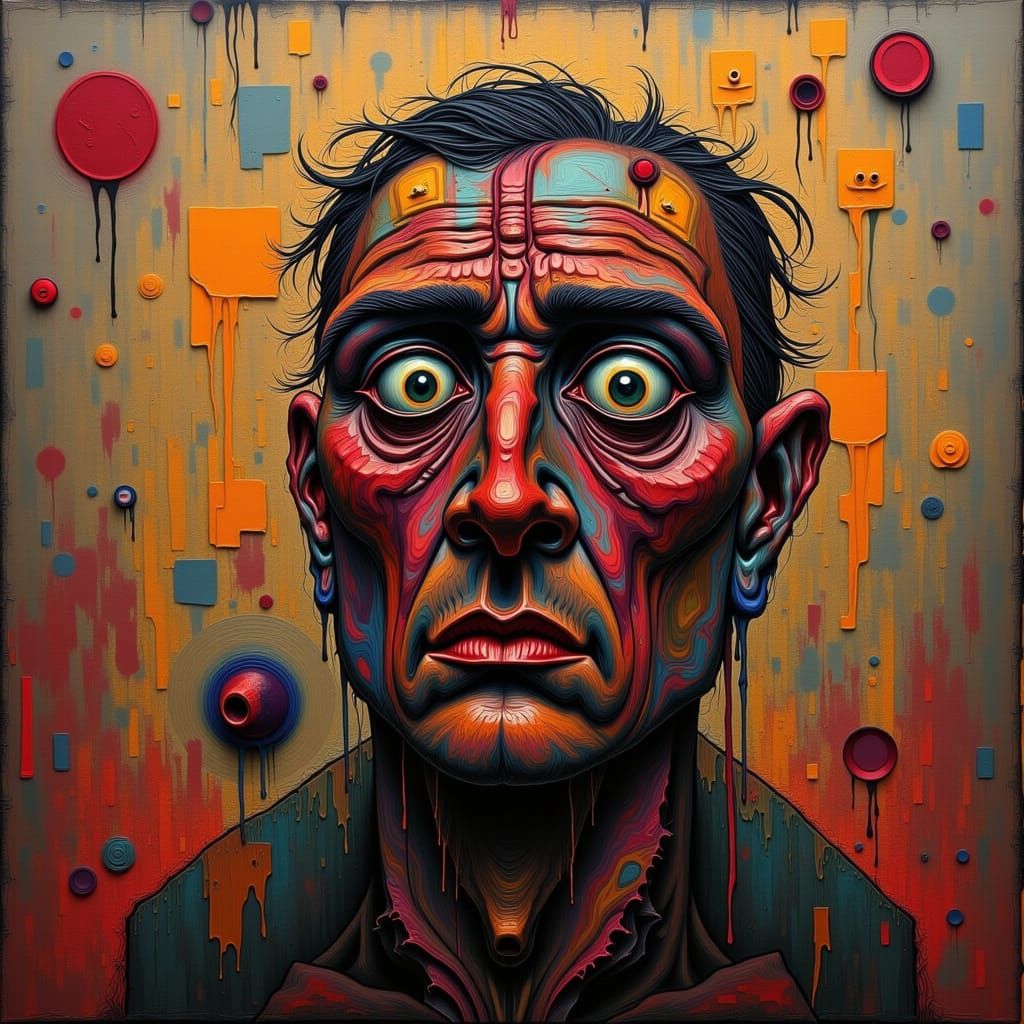 Silent Anguish: An Evocative Abstract Composition