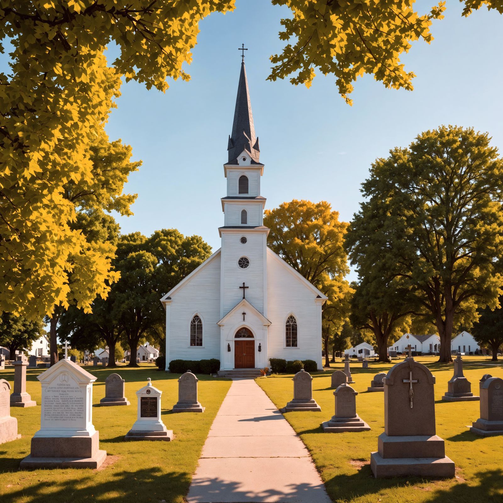 Small Town Church with Bell Tower in Hyperrealism