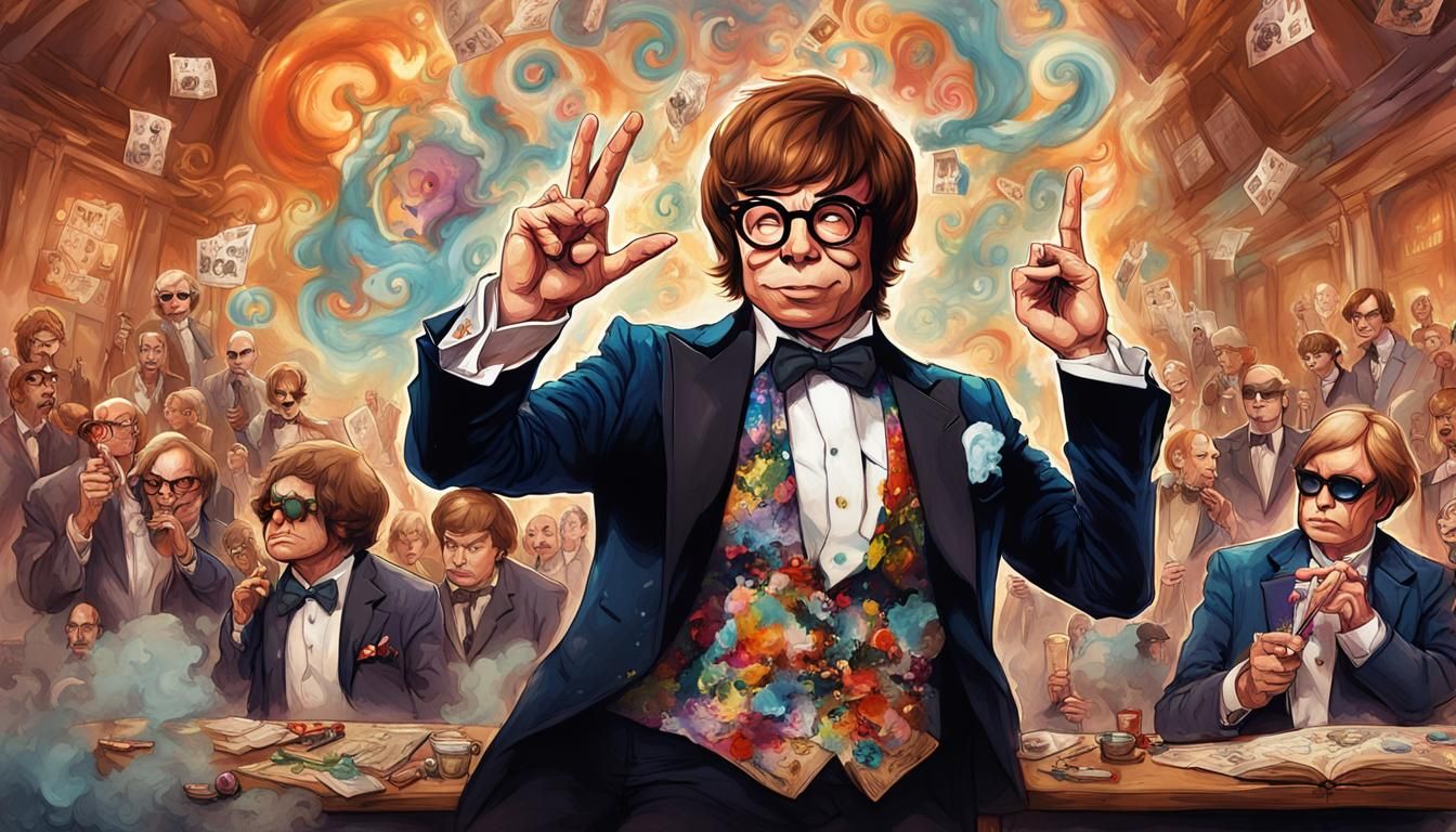 Psychedelic Austin Powers 'Wanted' Poster