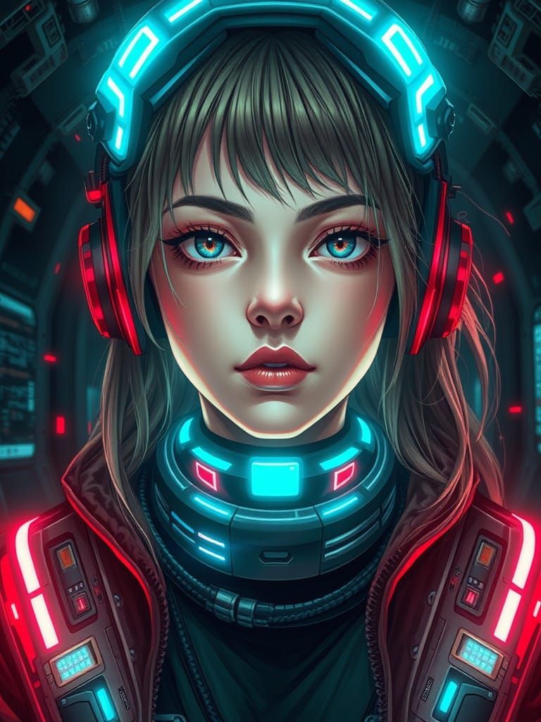 Cyberpunk Rebel Leader in Underground Bunker