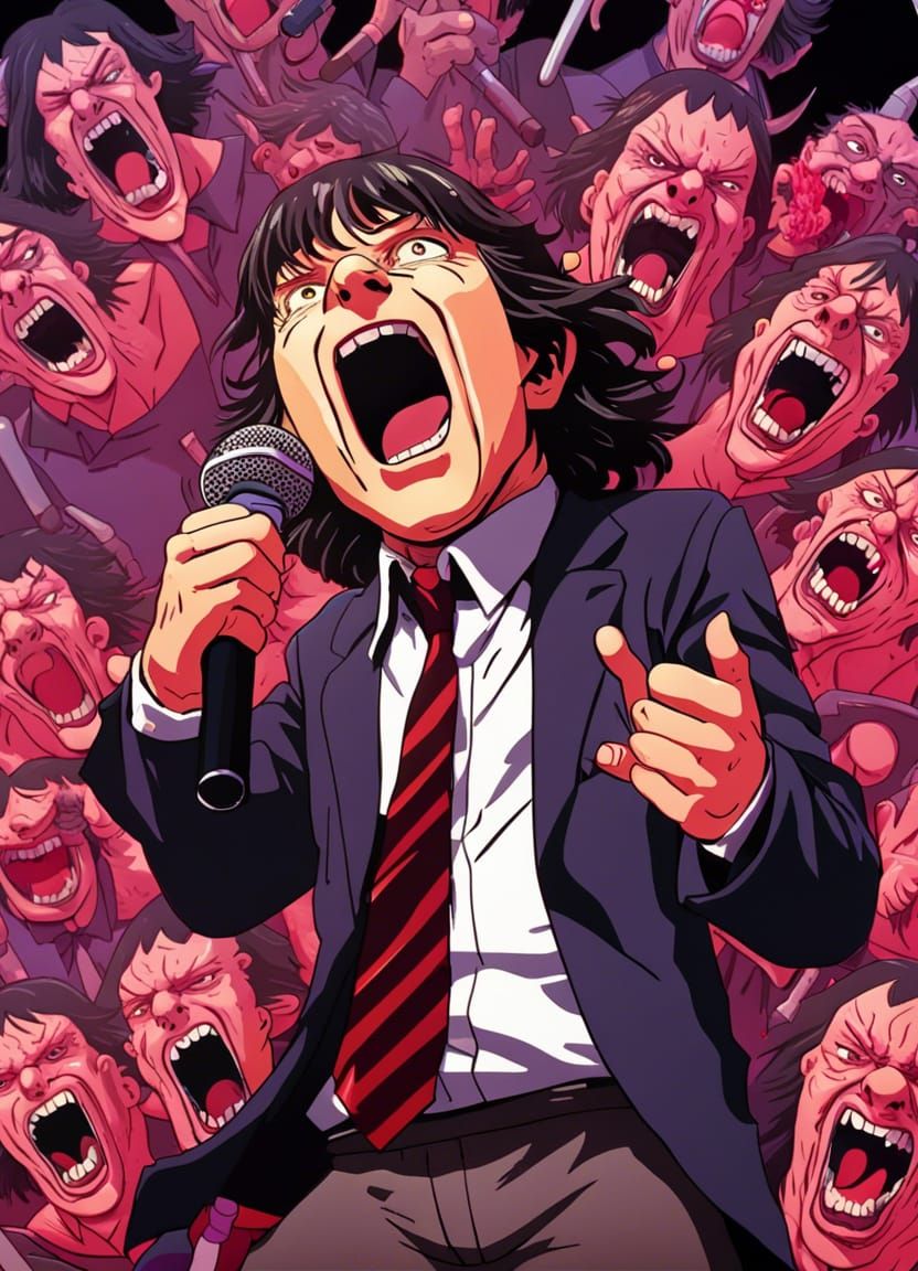 AC/DC Performance in Hell: Comic Art Style