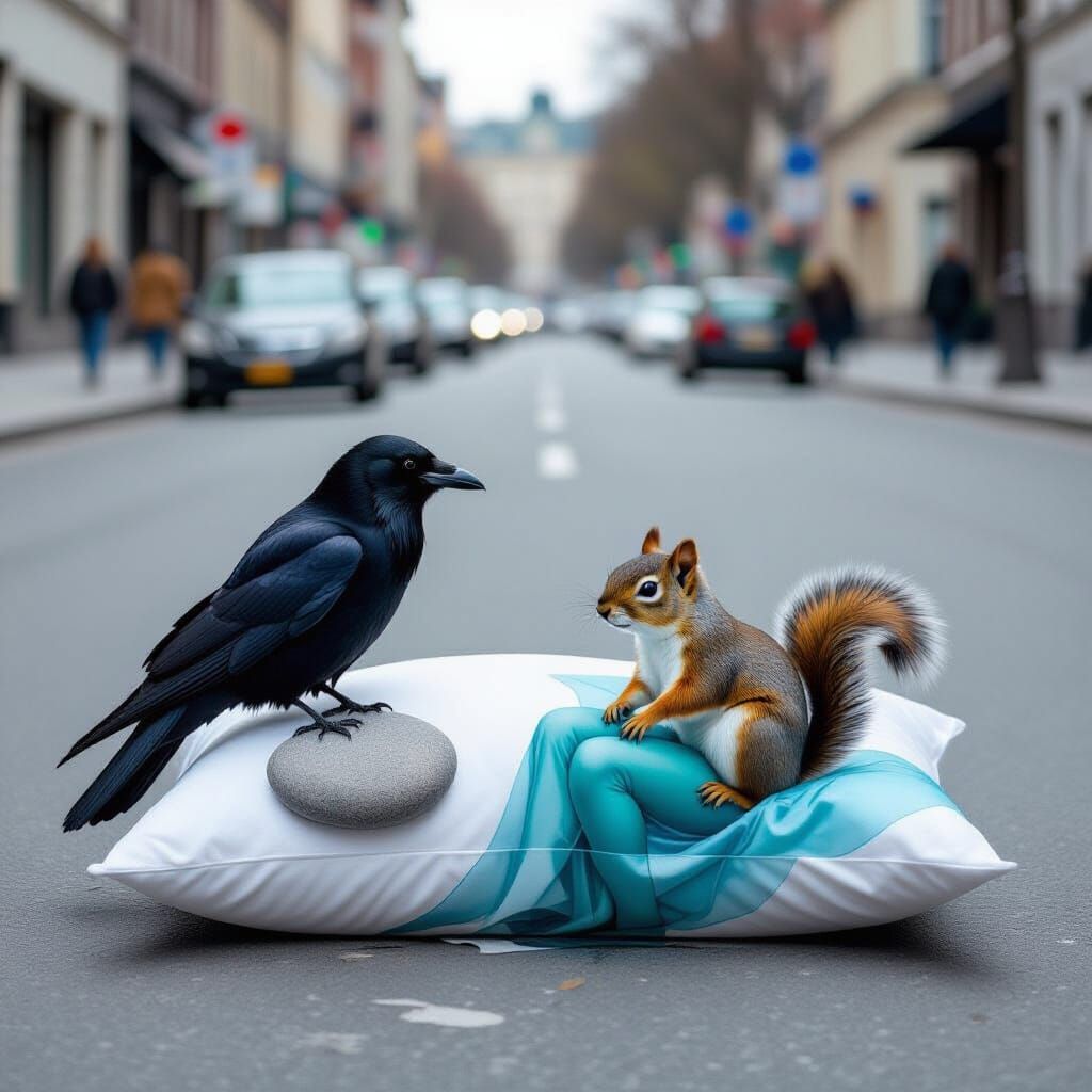 Pillow in the street