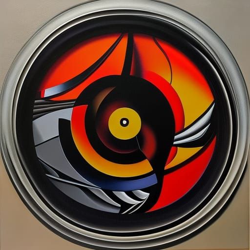 Visceral Cubist Clock Face in Hyper-realism