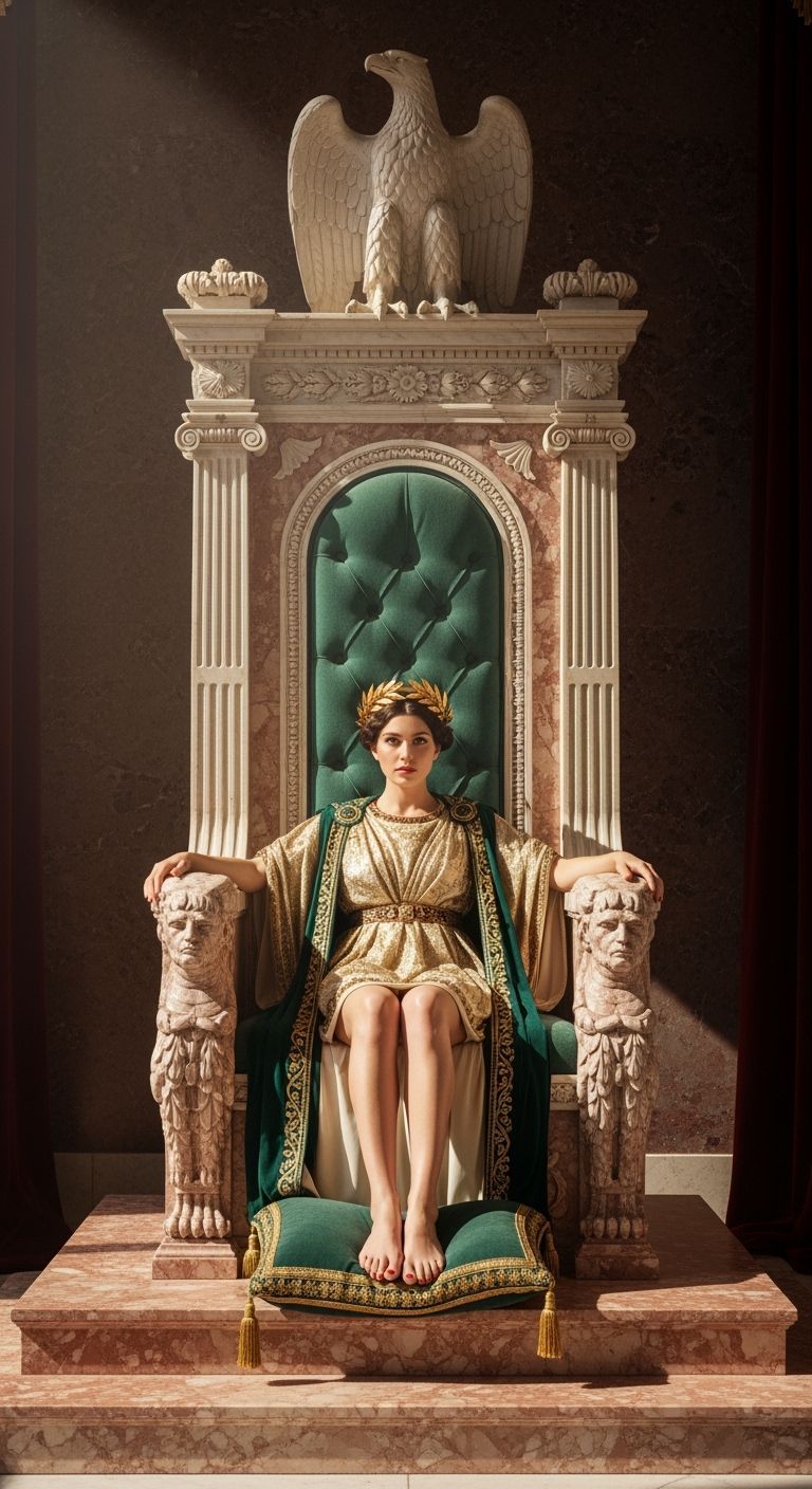 Empress Messalina on Her Throne in Roman Palace