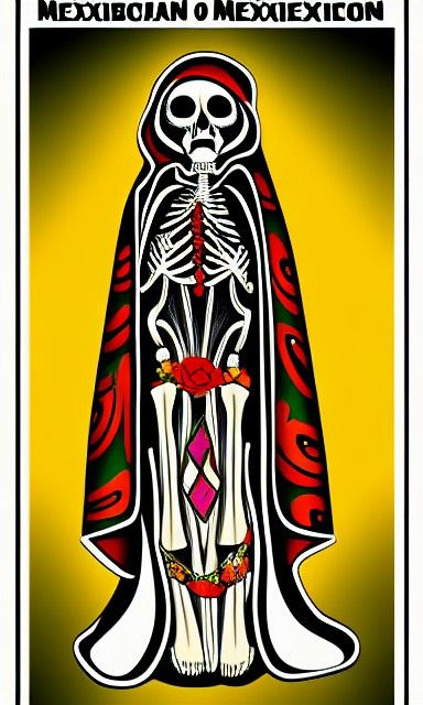 Santa Muerte Poster Art: Mexican Skeleton Lady