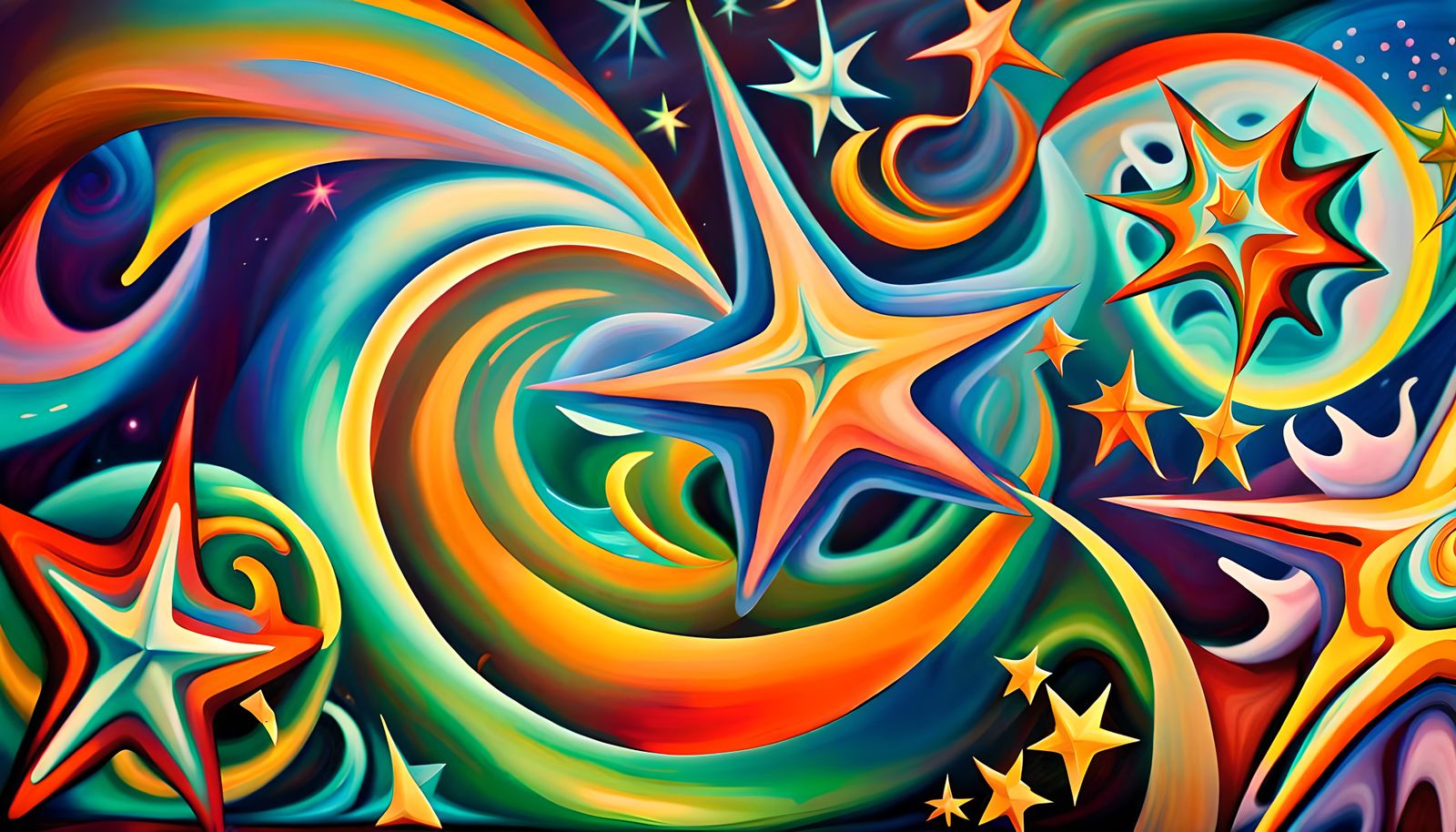 Iridescent Star Cluster Formation in Impasto Style