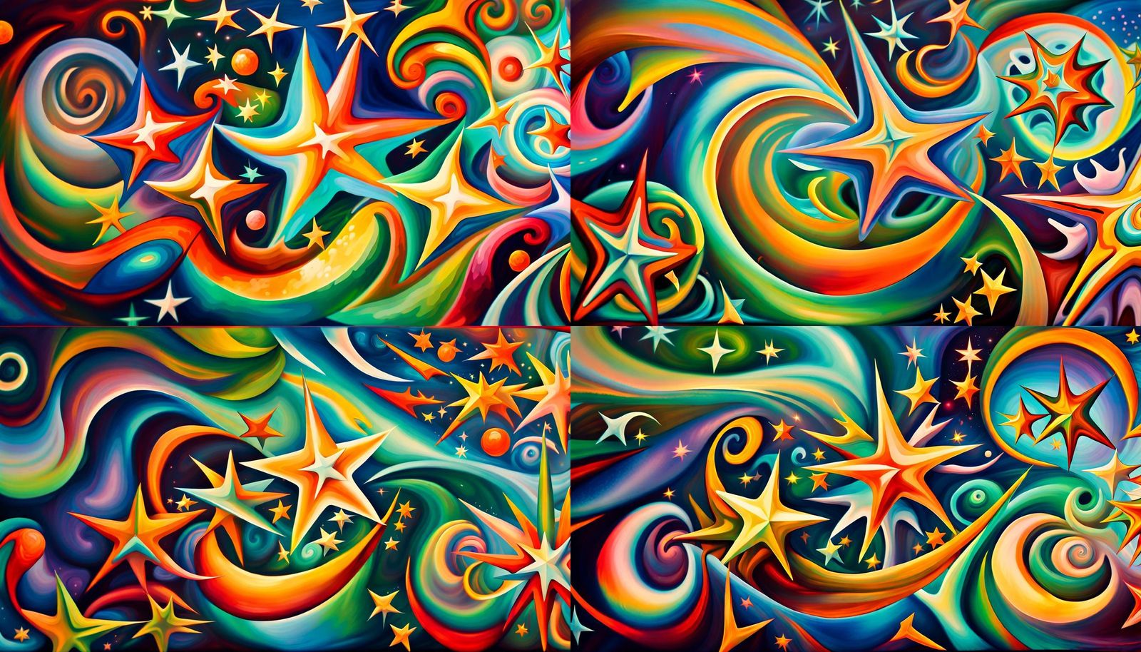 Iridescent Star Cluster Formation in Impasto Style