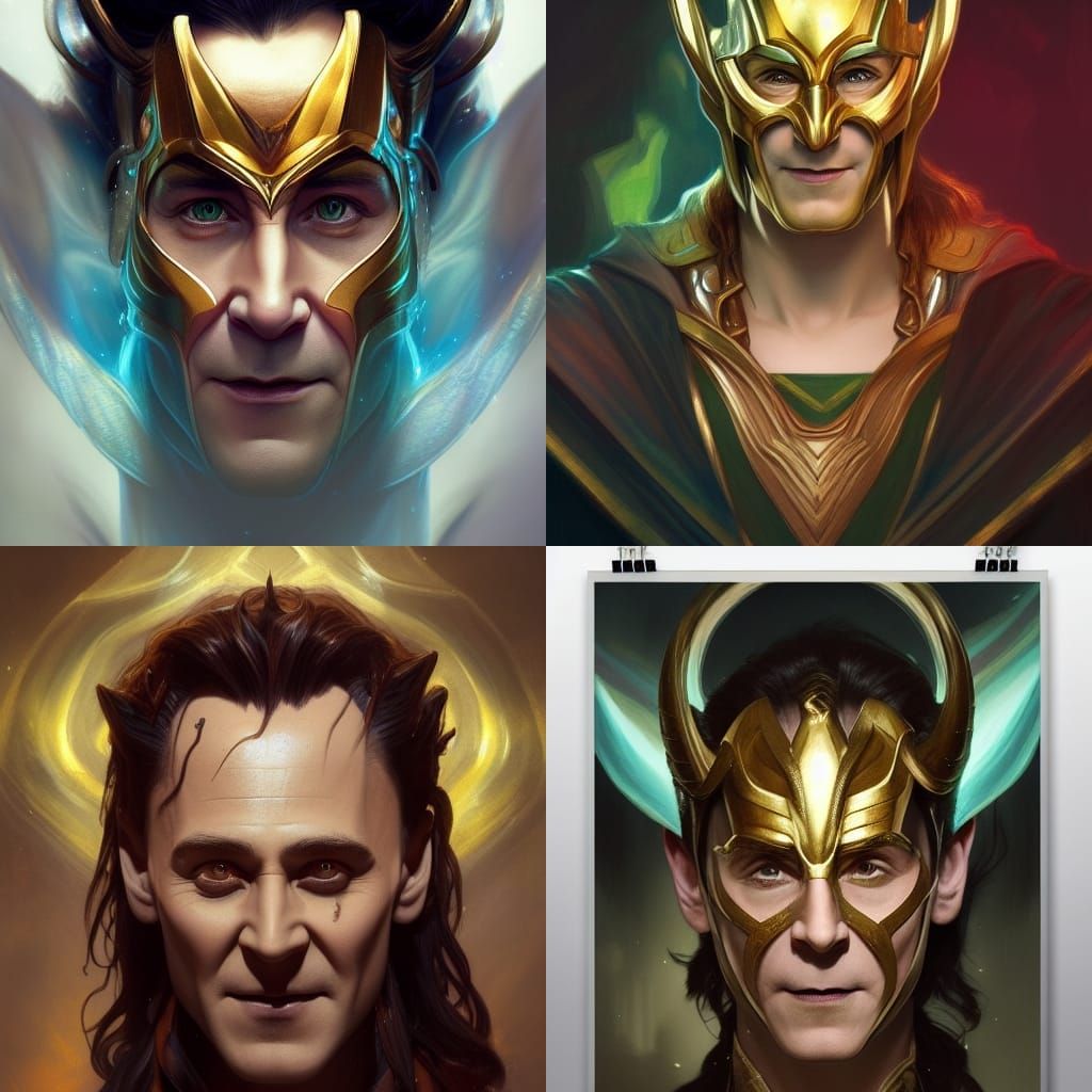 Loki Portrait: Hyperdetailed Art Nouveau Concept