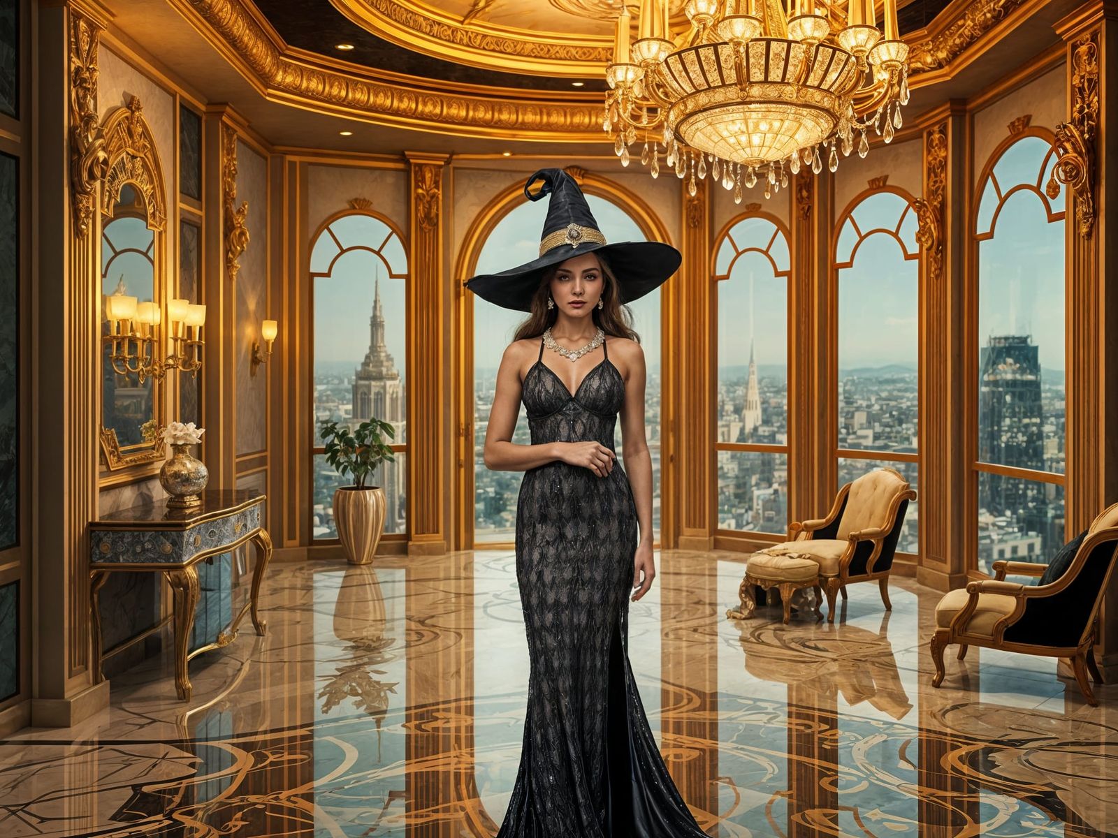 Art Deco Witch in Luxurious Penthouse Apartment