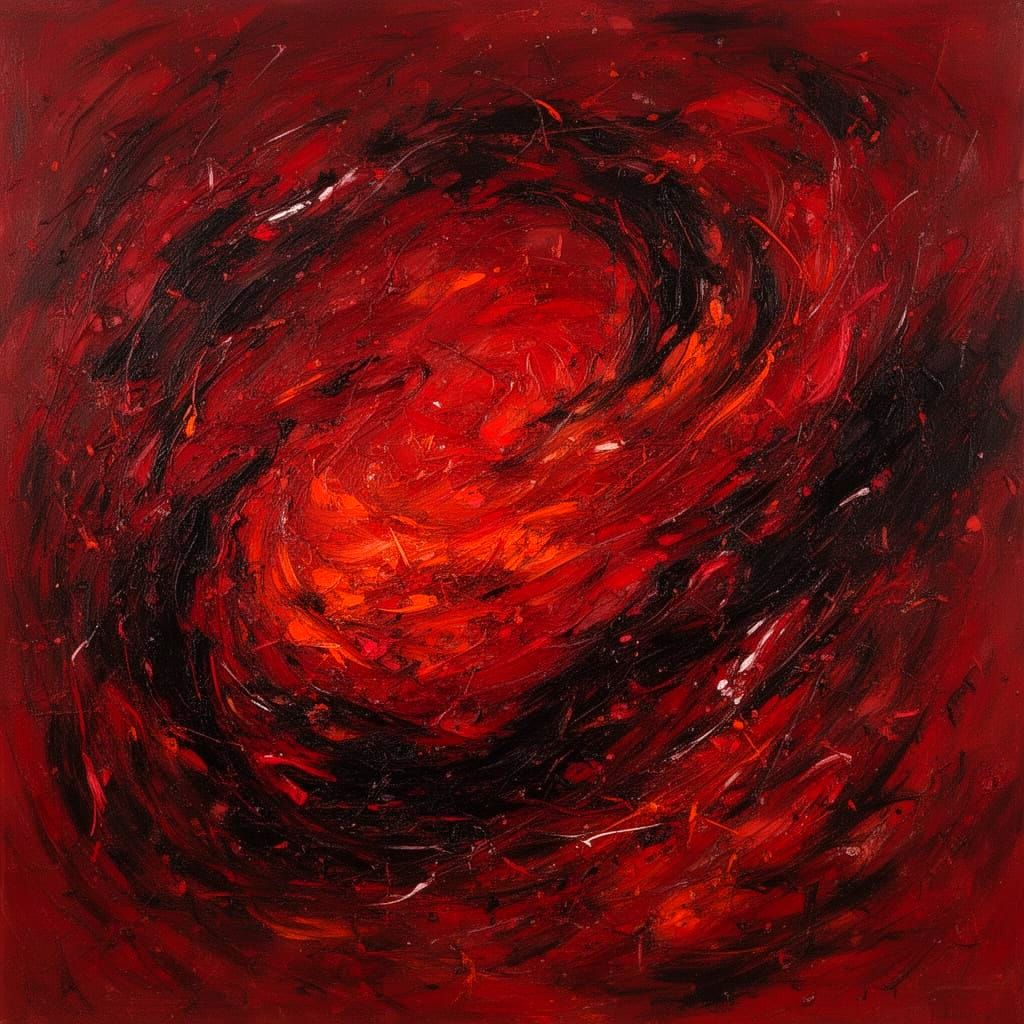 Crimson Tempest Expressionist Art