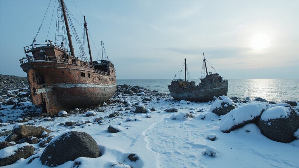 Desolate Winter Landscape on Death Island