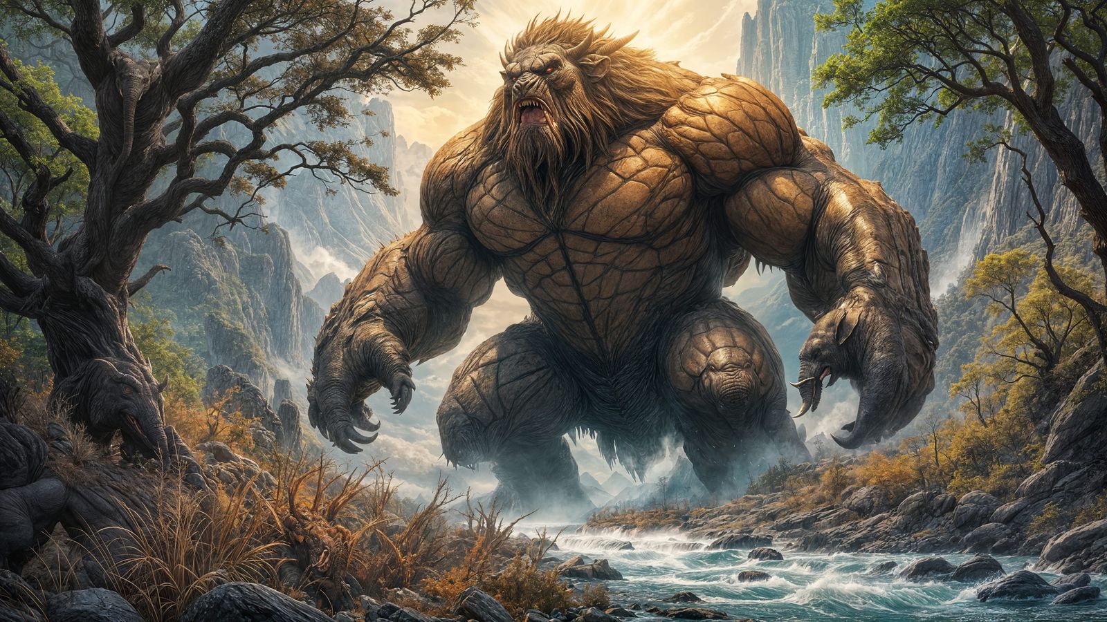 Colossal Behemoth Towers Over Ancient Landscape