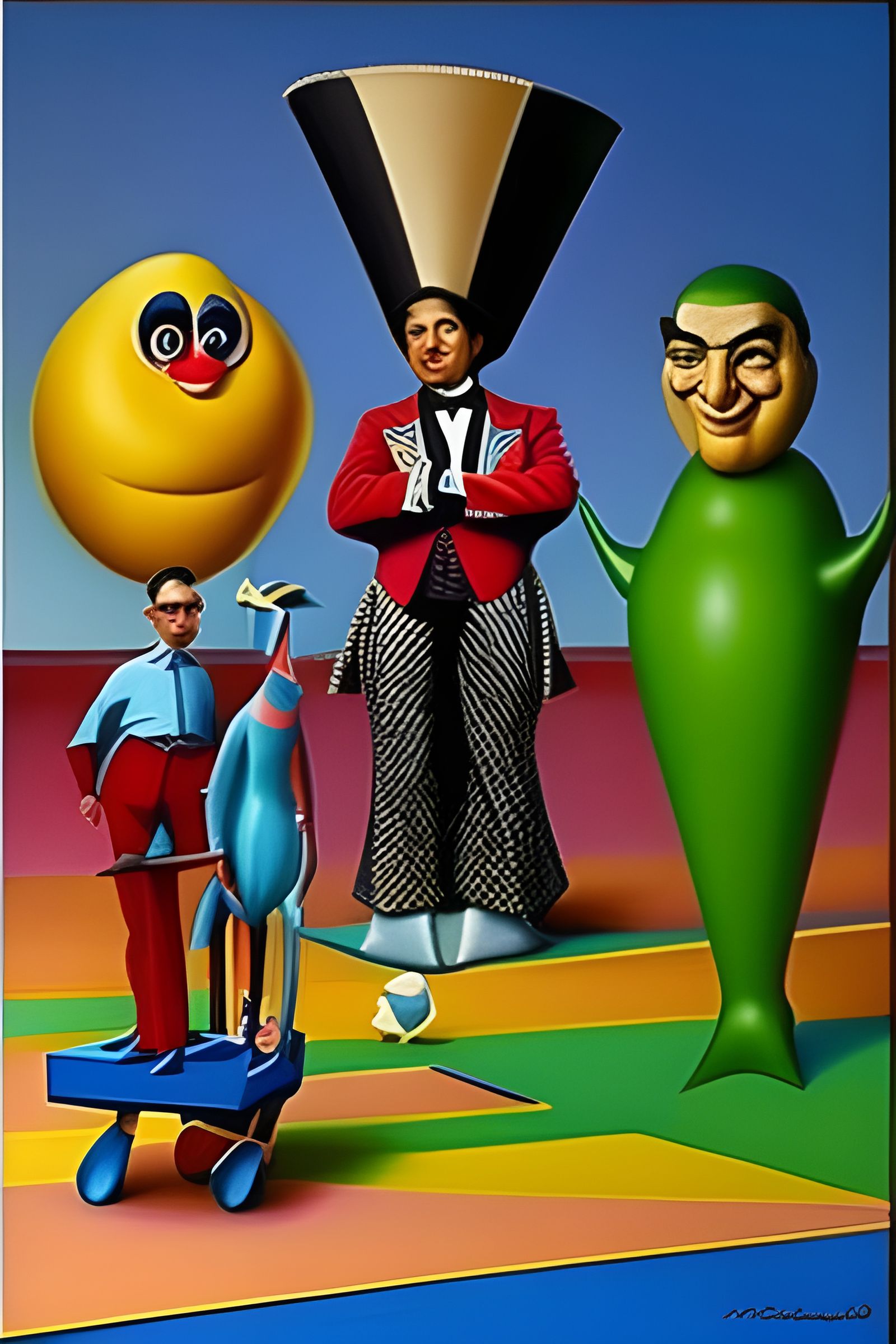 Surreal Chess Pieces in Abstract Style