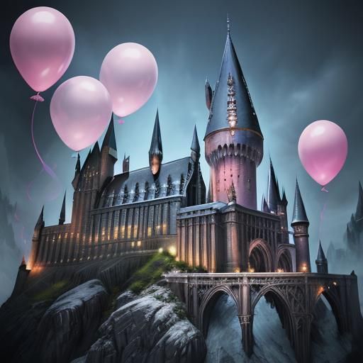 Harry Potter Babies at Hogwarts with Balloons